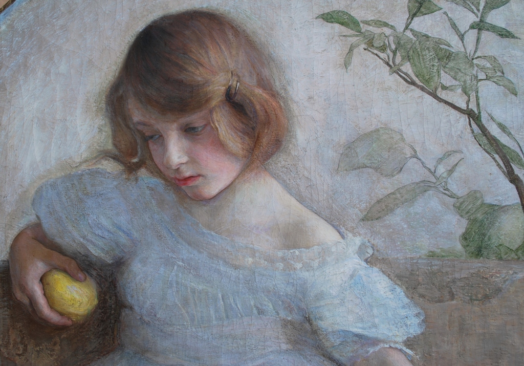 Particolare del Tondo con Lucia bambina. 1903-1904. Olio su tela