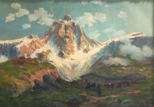 2 - Il Cervino, cm.70x100, olio su tela, firma in b. a sin.